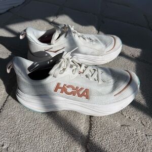Hoka White Skyflow Athletic Running Shoes